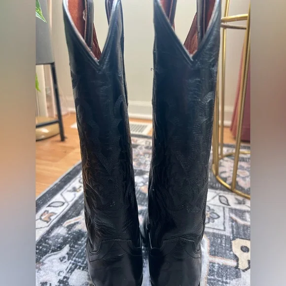 Dan Post Black Maria Leather Boots with Heel Size 7 - Picture 6 of 14